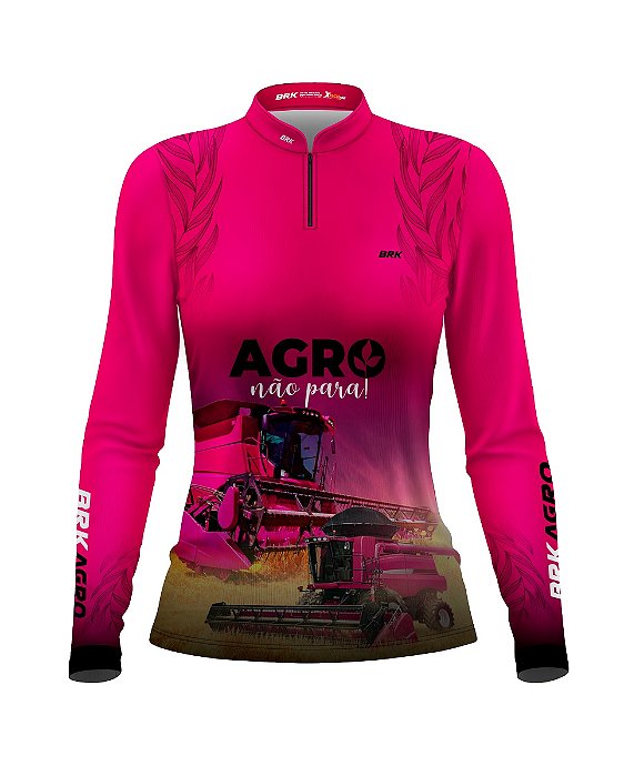 Camisa Agro BRK Rosa O Agro Não Para com UV50+