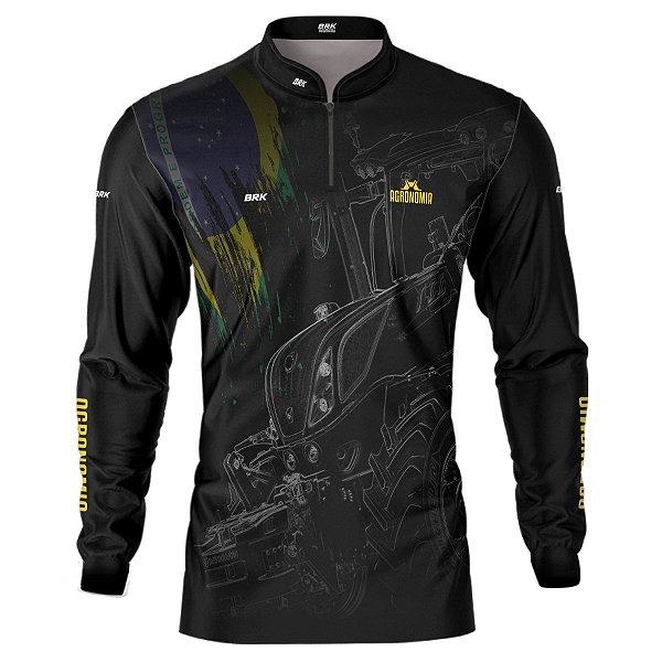 Camisa Agro BRK Preta Agronomia 2.0 com UV50 +