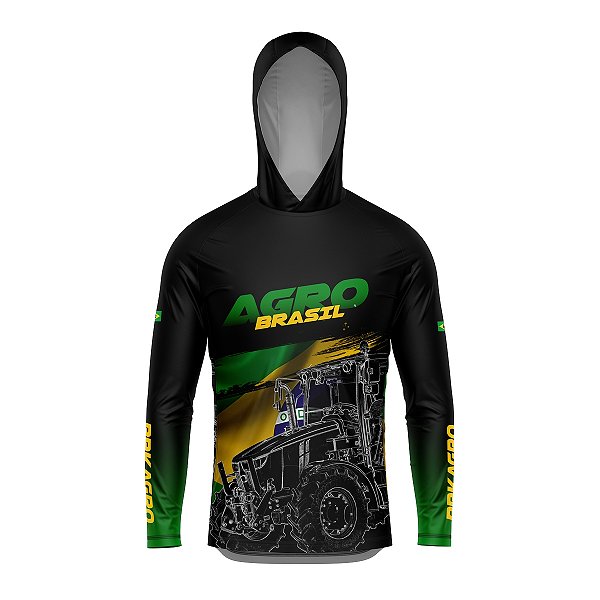Camisa com Capuz Agro Brk Agro Brasil com UV50+