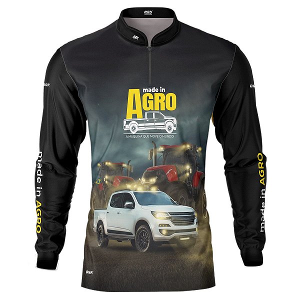 Camisa Agro Brk Caminhonete S10 Pitbull com UV50 +