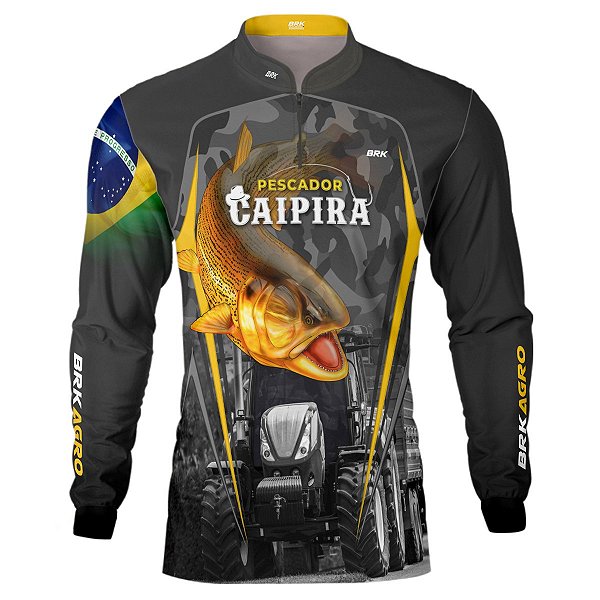 Camisa Agro BRK Dourado Pescador Caipira com UV50 +