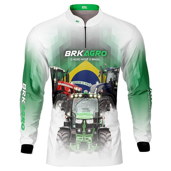 Camisa Agro BRK Branca Tratores com UV50 +