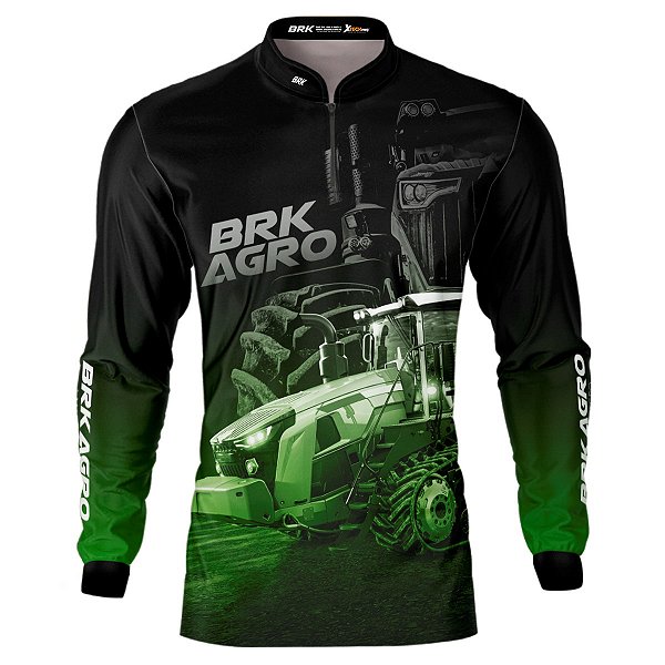 Camisa Agro BRK Trator 1167 Verde com UV50 +