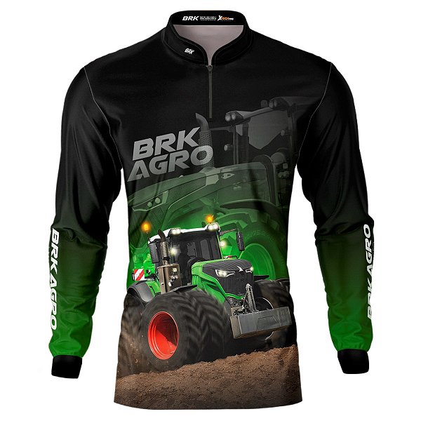 Camisa Agro BRK Trator Vario 1000 Preta com UV50+
