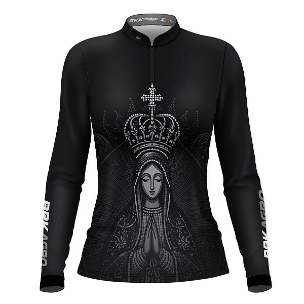 Camisa Agro Feminina BRK Preta Nossa Senhora com UV50+