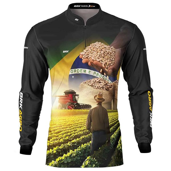 Camiseta Agro BRK Plantação de Feijão com Proteção UV50+