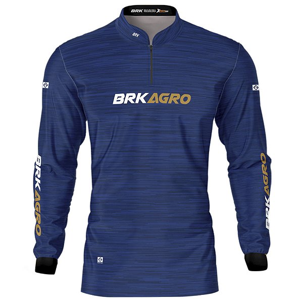 Camisa Agro BRK Mescla Azul Petróleo com Proteção UV50+