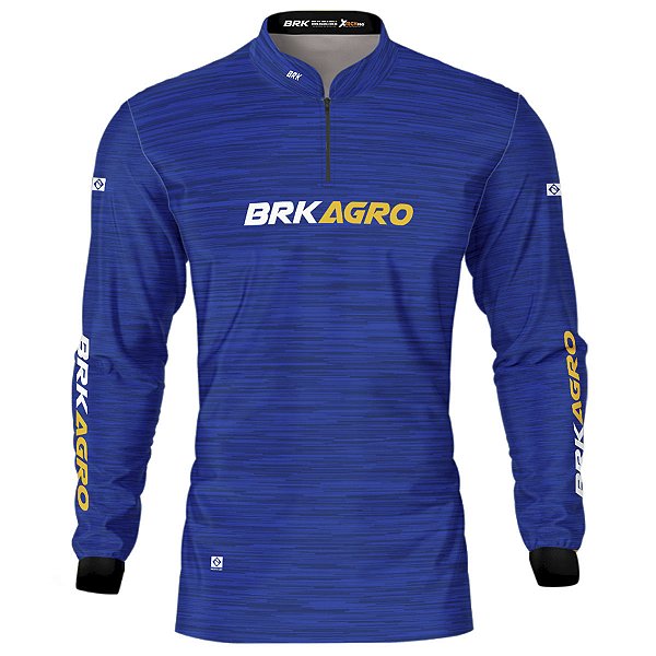 Camisa Agro BRK Mescla Azul Royal com Proteção UV50+