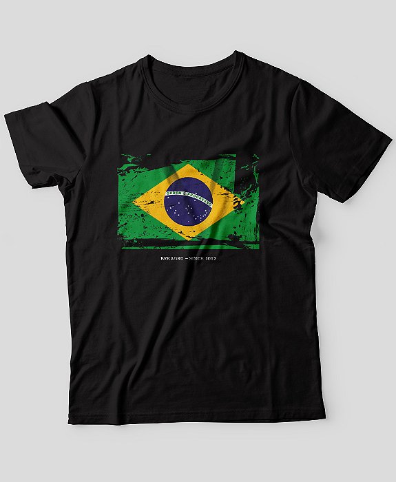Camiseta Agro Brk Bandeira Brasil Algodão Egípcio