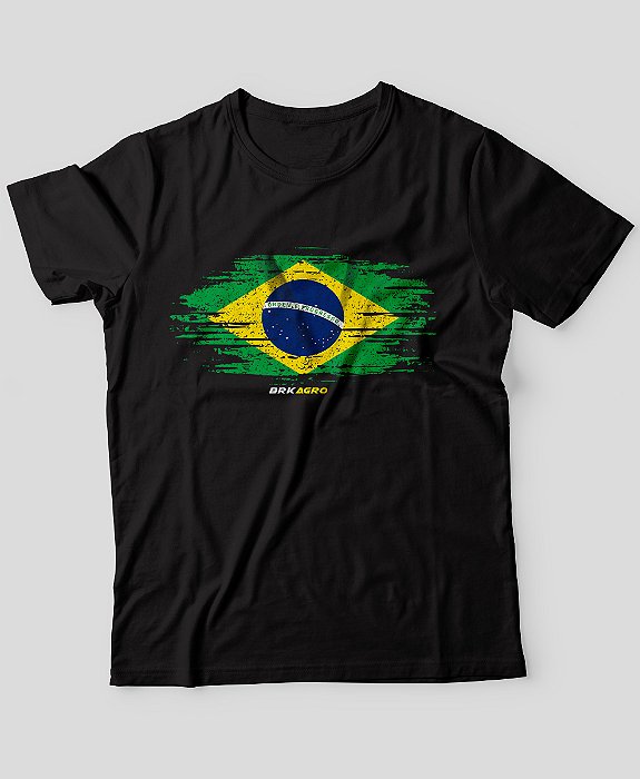 Camiseta Agro Brk Bandeira do Brasil Algodão Egípcio