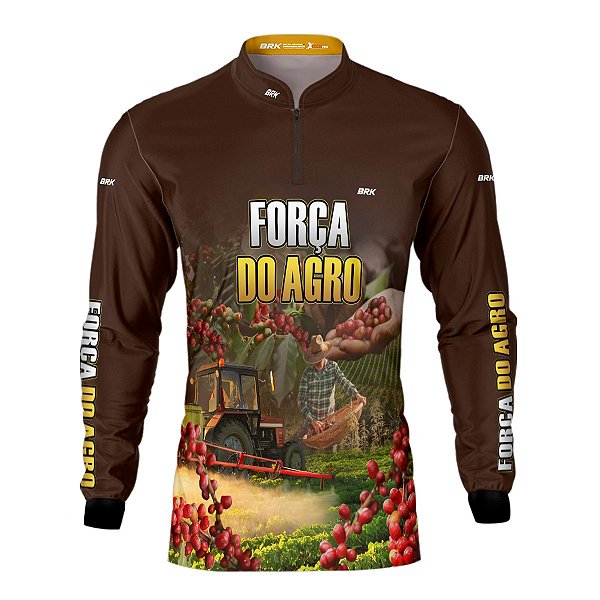 Camisa Agro Brk A Força do Agro Produtor de Café com UV50+