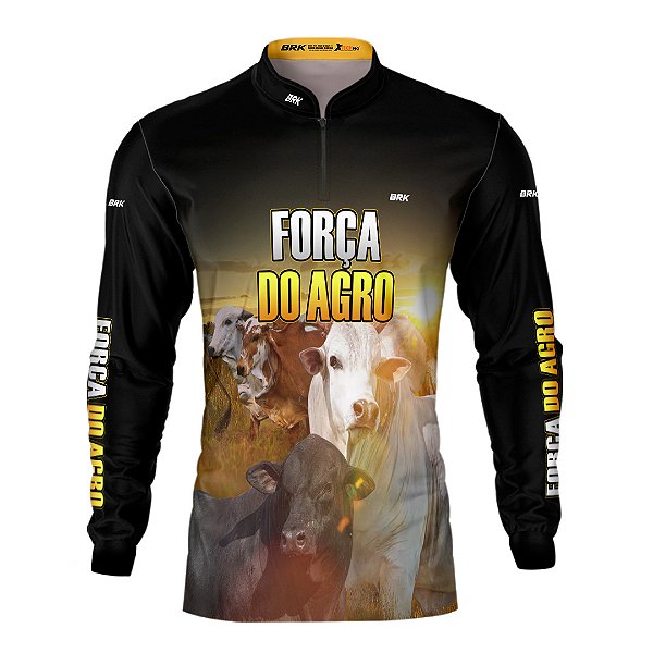Camisa Agro Brk A Força do Agro Produtor de Bois com UV50+