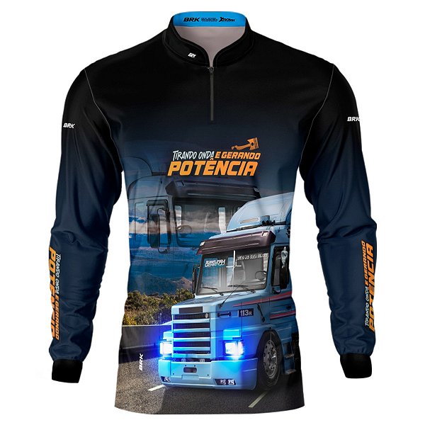 Camisa de Caminhão BRK Tirando Onda E Gerando Potência com UV50+