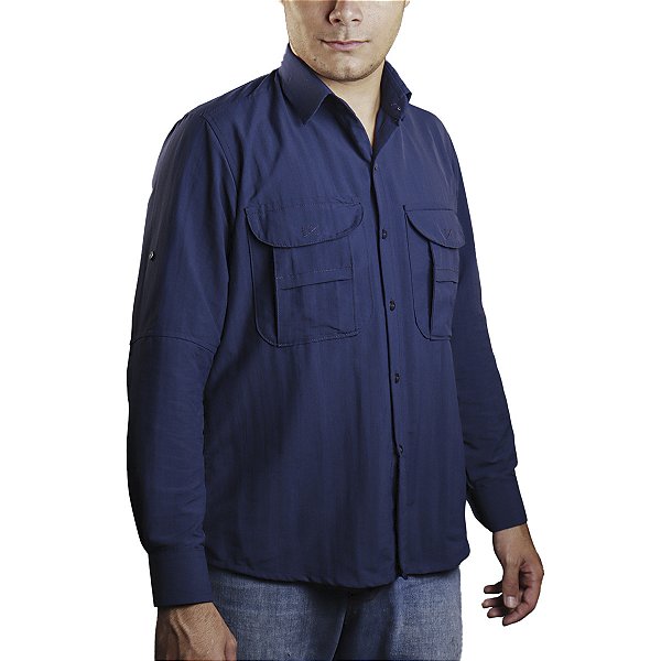 Camisa Work BRK com Proteção UV50+ - Azul