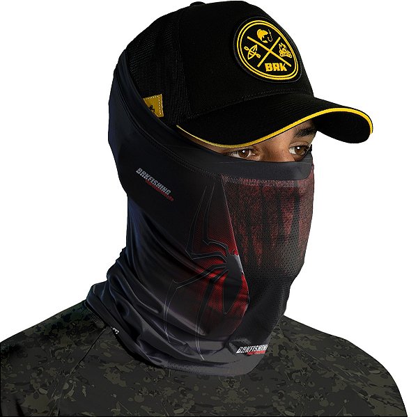Bandana Black Mask BRK Aranha Preto e Vermelho com Uv50