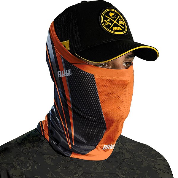 Bandana Black Mask BRK Laranja Preto com Uv50