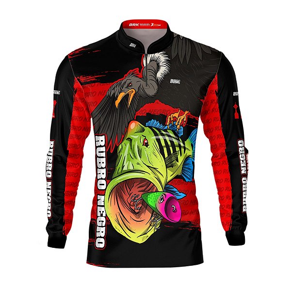 Camisa de Pesca BRK Tucunaré Azul Rubro Negro com UV50 +