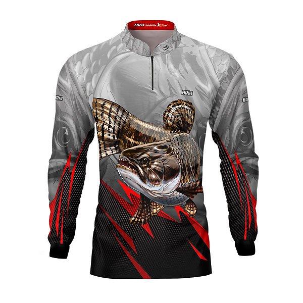 Camisa de Pesca BRK Cinza Traíra com UV50 +
