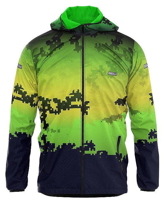 Jaqueta Corta Vento BRK Repelente à Água - Camuflado Brasil com UV50+