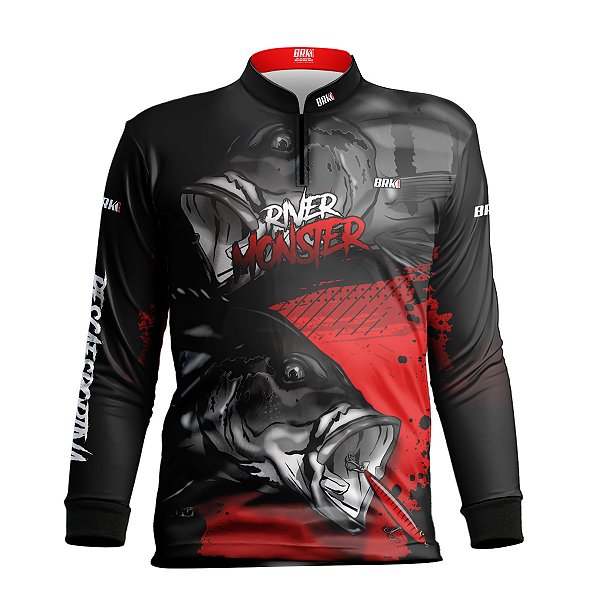 Camisa de Pesca Infantil BRK Tucunaré Monstro do Rio com UV50 +