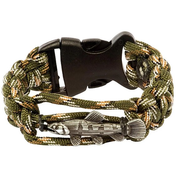 Pulseira Pescador Brk Paracord Traíra Grafite