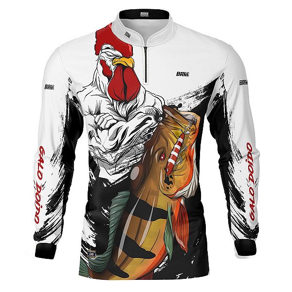 Camisa de Pesca BRK Galo Doido Tucunaré Açu com UV50 +