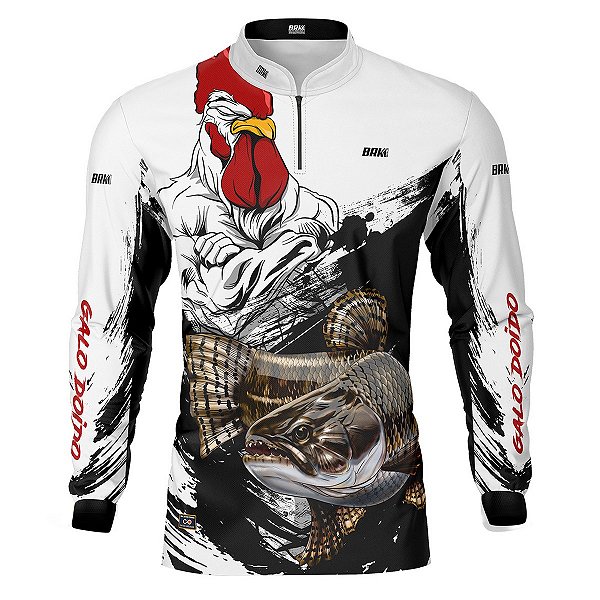 Camisa de Pesca BRK Galo Doido Bicampeão Traíra com UV50 +