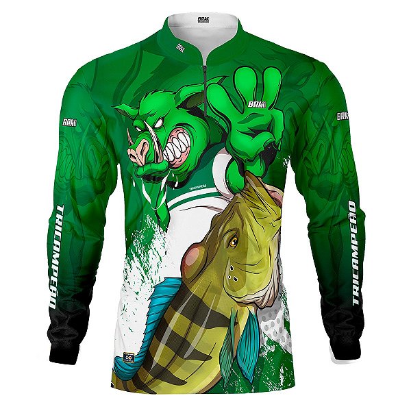 Camisa de Pesca BRK Verdão Tri Libertadores Tucuna com UV50 +