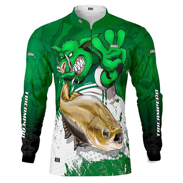 Camisa de Pesca BRK Verdão Tri Libertadores Tambaqui com UV50 +