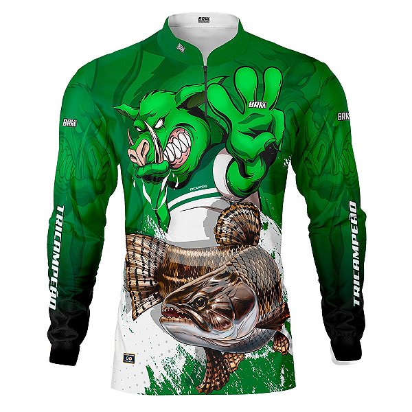 Camisa de Pesca BRK  Verdão Tri Libertadores Traíra com UV50 +