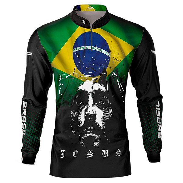 Camisa de Pesca BRK  Jesus Brasil com UV50 +