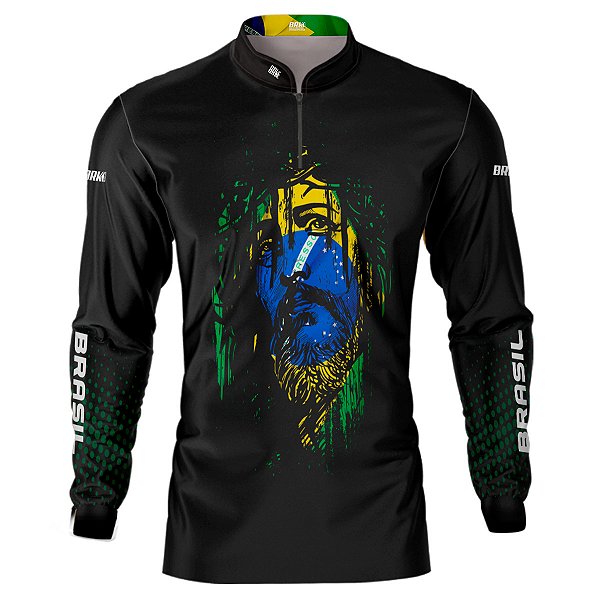 Camisa de Pesca BRK Jesus Brasil 2 com UV50 +