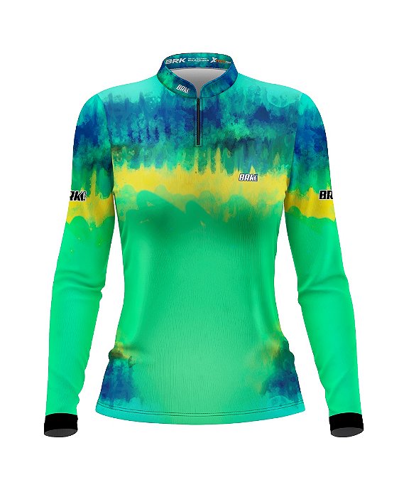 Camisa de Pesca BRK Feminina Colors Verde com UV50 +