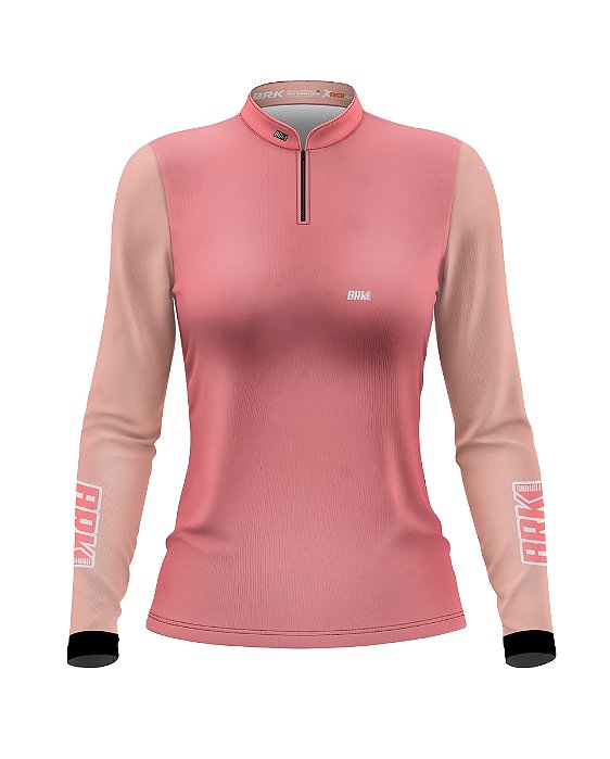 Camisa de Pesca BRK Feminina Camurça Rosa com UV50 +