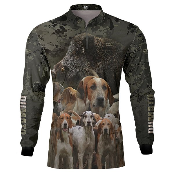 Camisa de Caça Brk Dumato Javaki Foxhound Camuflado Preto com Uv50