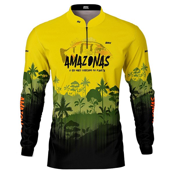 Camisa de Pesca BRK Amarela Amazonas com UV50 +