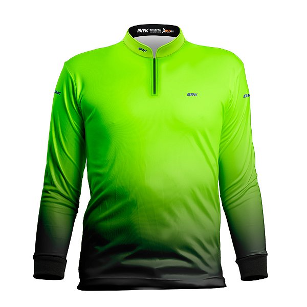 Camisa de Pesca Infantil BRK Verde Limão com UV50 +