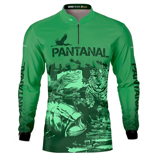 Camisa de Pesca BRK Verde Pantanal com UV50 +