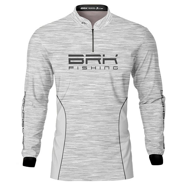 Camisa de Pesca BRK Fishing Branco Mesclado com UV50+