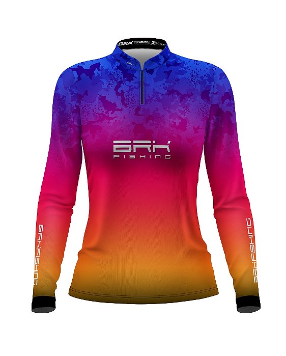 Camisa de Pesca BRK Feminina Fade Camuflada com UV50+