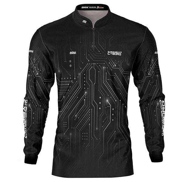 Camisa de Pesca BRK Discovery Cyborg Preta com Proteção UV50+