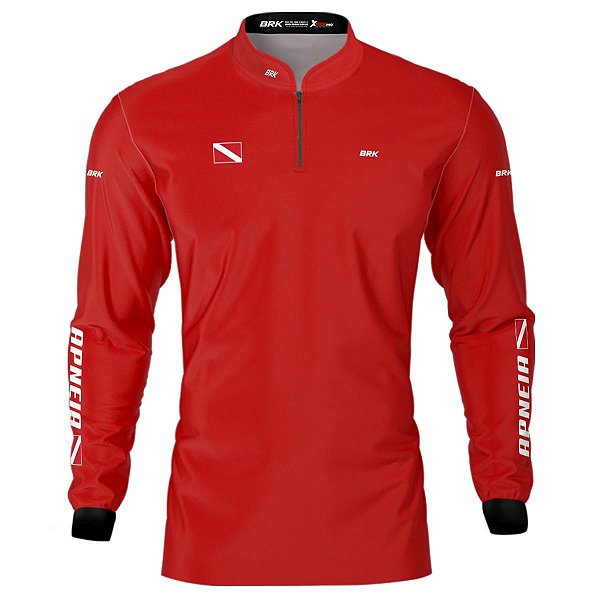 Camisa de Pesca BRK 'Dive Apneia' Vermelha com UV50+