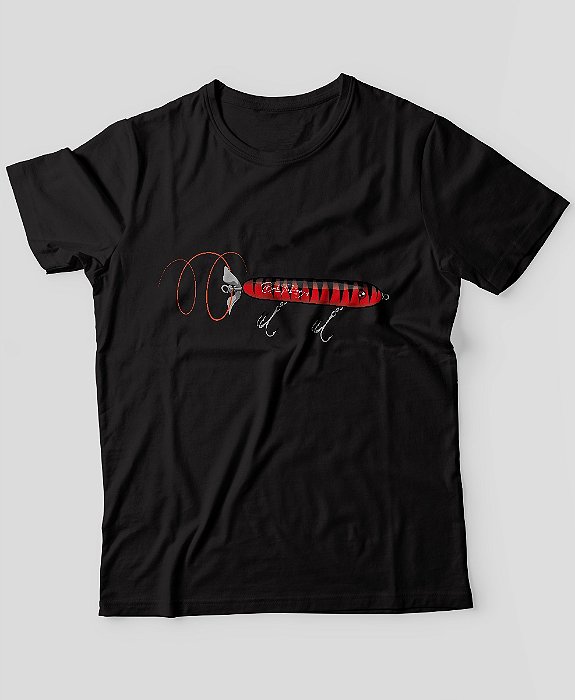 Camiseta de Pesca Brk Isca Artificial Vermelho Algodão Egípcio