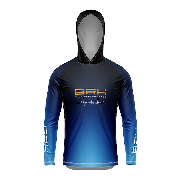 Camisa de Pesca com Capuz Brk High Performance Gone Fishing com UV50+