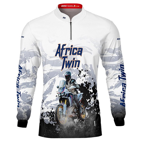 Camisa Motociclismo BRK Africa Twin Branca com UV50 +