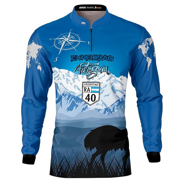 Camisa Motociclista BRK Expedição Argentina Patagônia com UV50+
