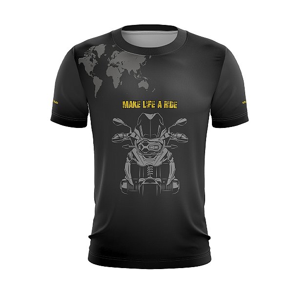 Camiseta Motociclista Brk GS Triple Black com Uv50