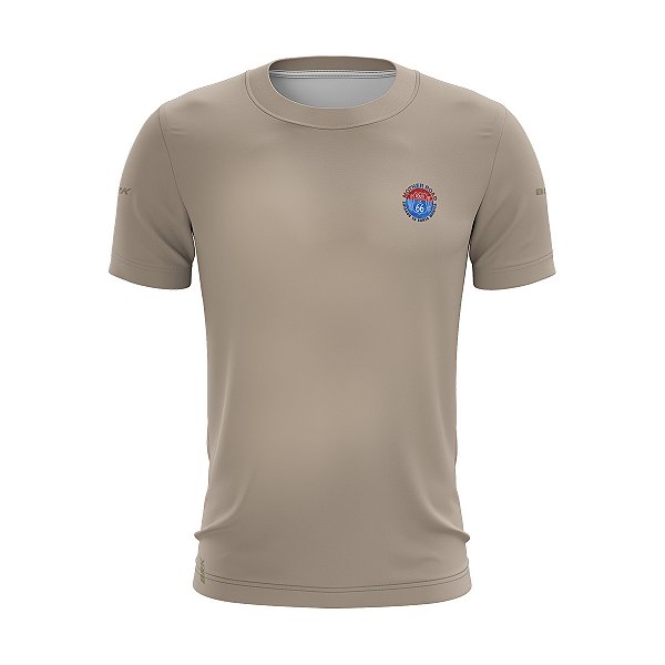 Camiseta Motociclista Brk Rota 66 USA Bege com UV50+