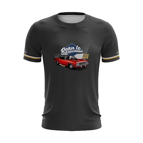 Camiseta Carro Clássico Antigo Casual Cinza com UV 50+