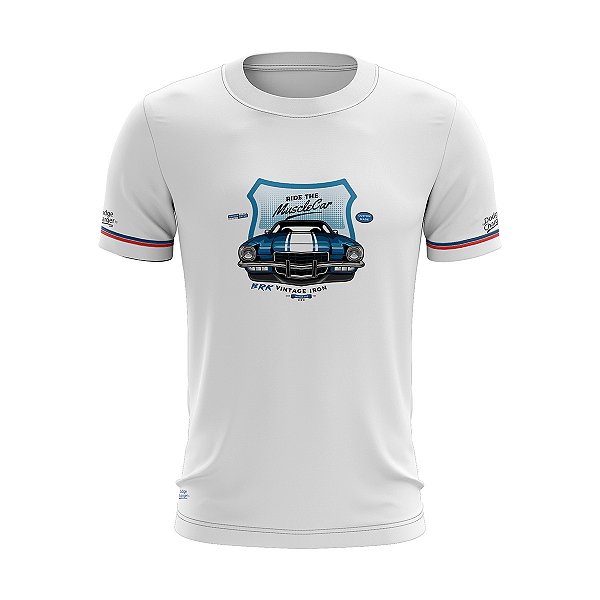 Camiseta Muscle Car Dodge Antigo Branca com UV 50+